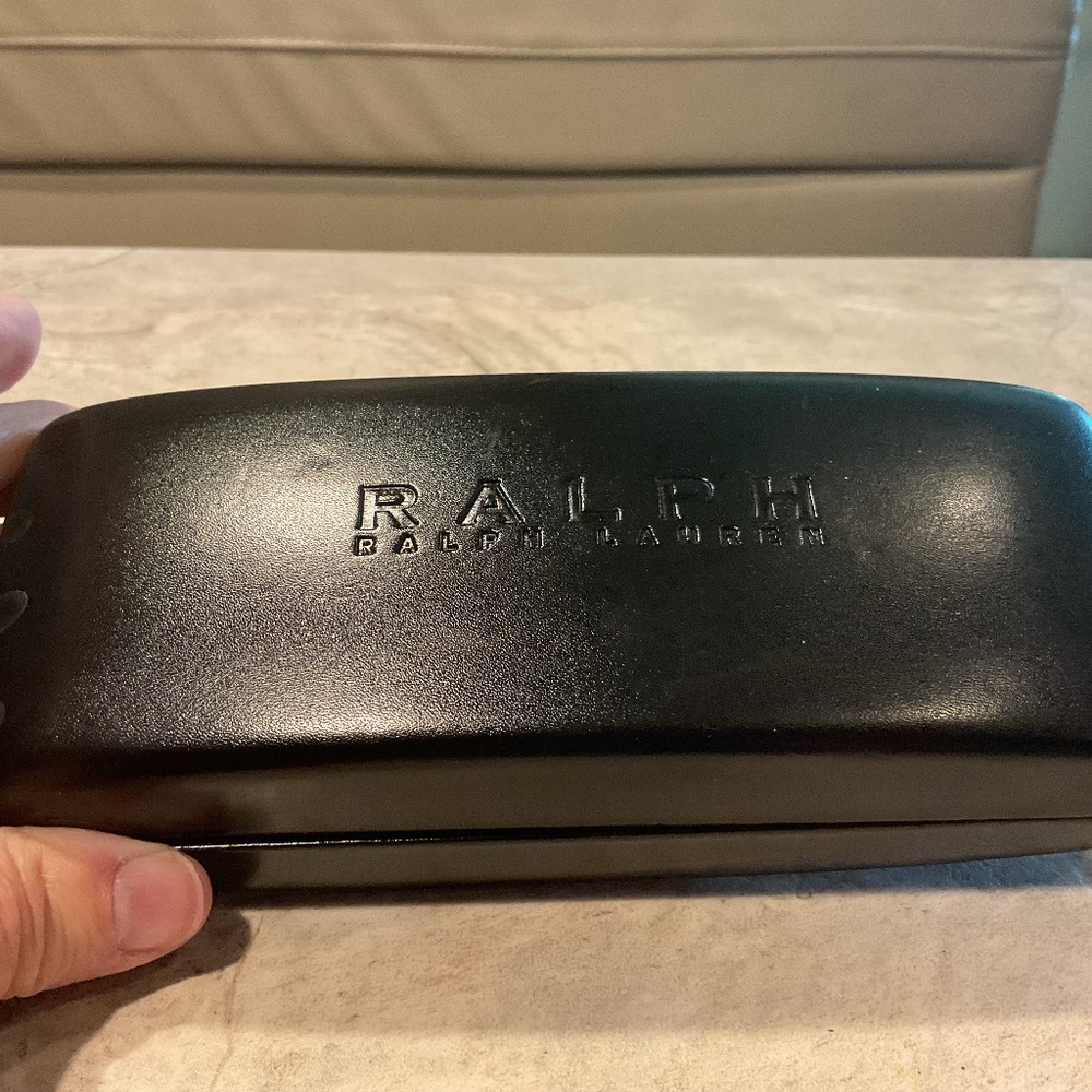 Ralph Lauren Glasses Case Black Hard 6.75” hinged new without tag